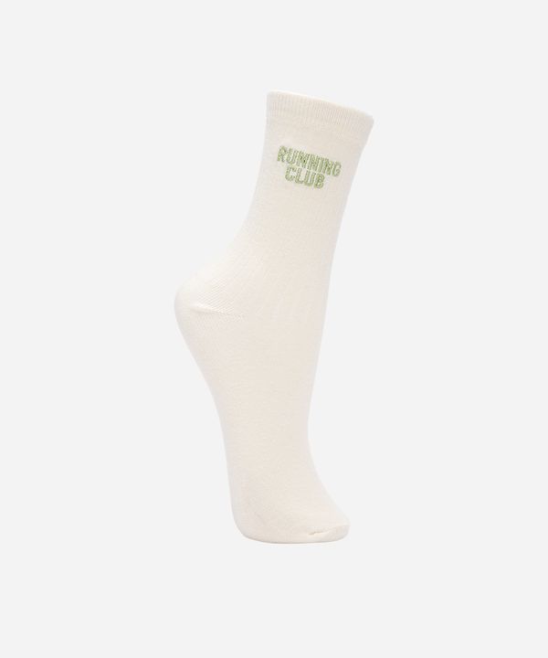 meia cano longo bordada running club off white 34-39