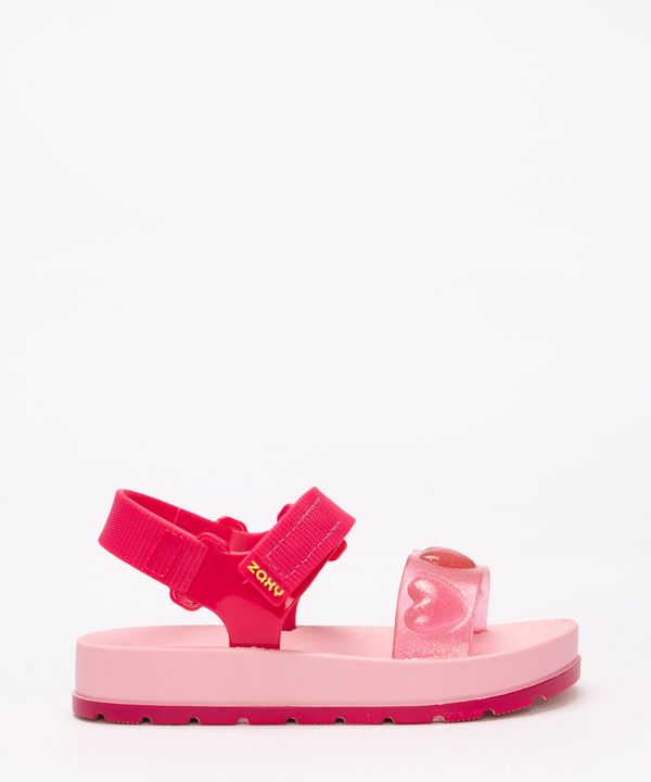 sandália infantil corações zaxy rosa 20