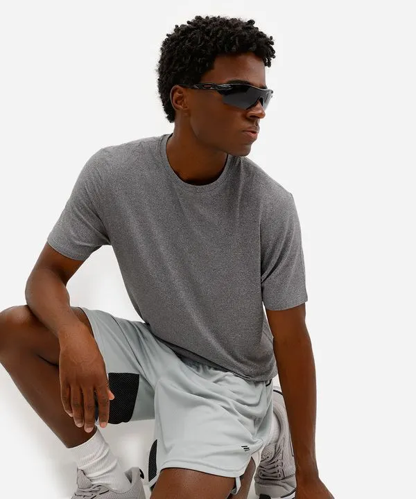 camiseta masculina manga curta cinza GG
