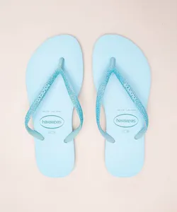 chinelo slim glitter havaianas azul 39-40
