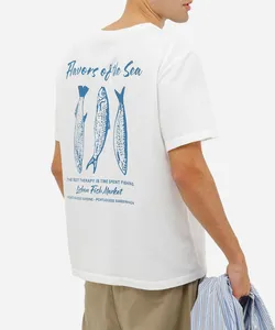 camiseta masculina moletom box fit peixe flavor off white G