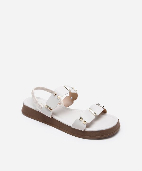 rasteirinha flatform com tachas via uno off white 35