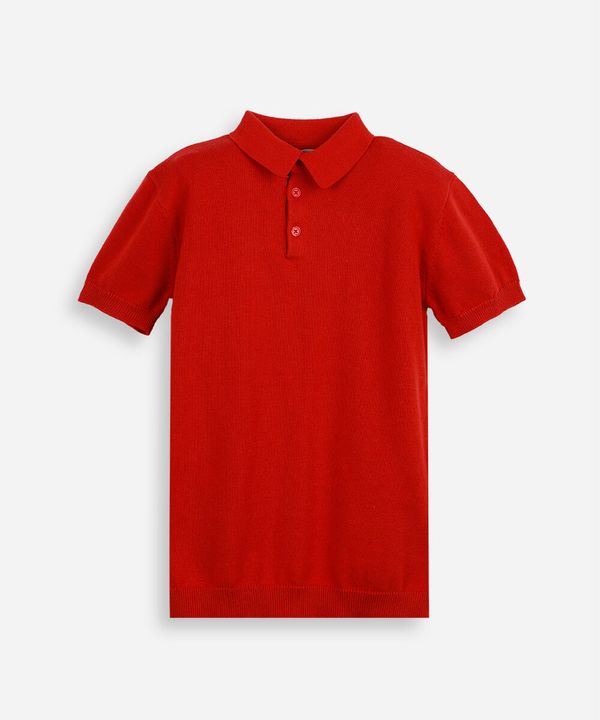 polo infantil de tricot manga curta vermelha 6