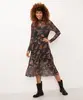 vestido midi de tule borboletas verde G