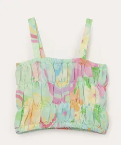 regata cropped infantil floral verde 12