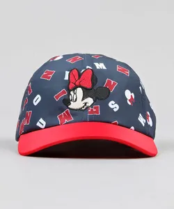 Boné Infantil Minnie com Bordado Aba Curva Azul Marinho M