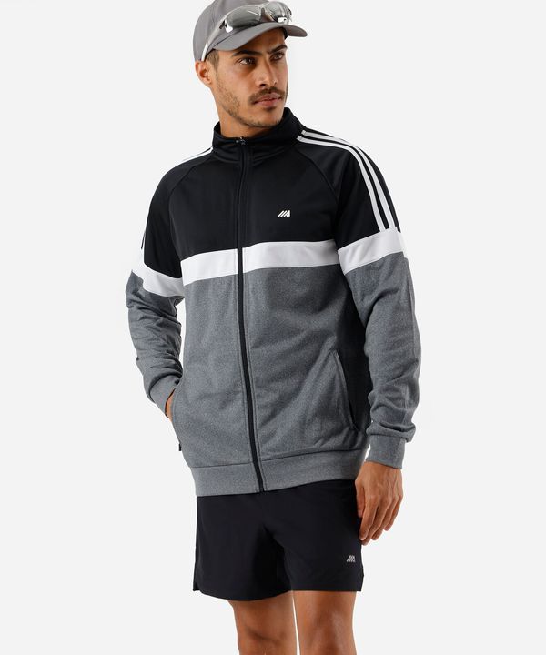 jaqueta com bolsos e recortes esportiva cinza P