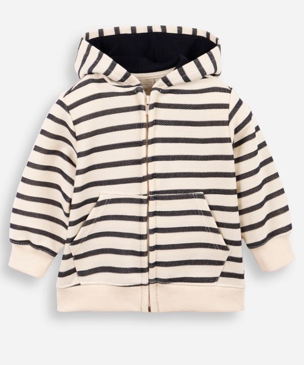 blusão de moletom infantil com capuz listrado off white 2
