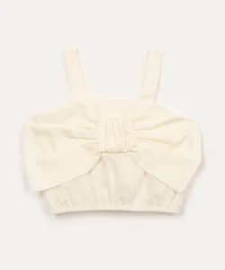 cropped infantil laço alça média off white 1