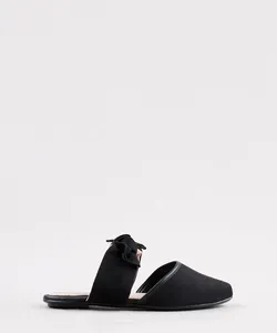 Mule Infantil Molekinha Bico Fino com Laço Preto 31