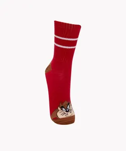 meia looney tunes cano longo vermelho 37-40