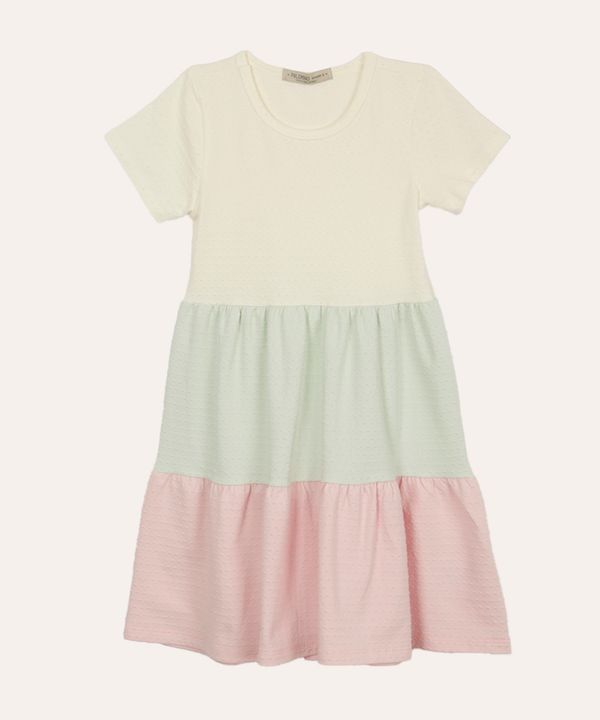 vestido infantil de algodão texturizado colorido 8