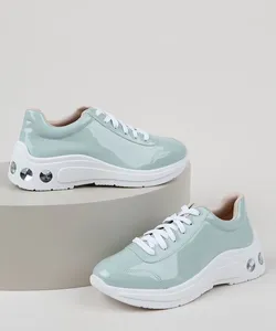 Tênis Feminino Oneself Sneaker Chunky com Strass Verde 36