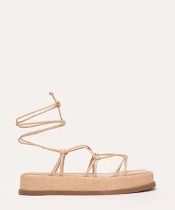rasteirinha flatform tira cruzada oneself bege 36