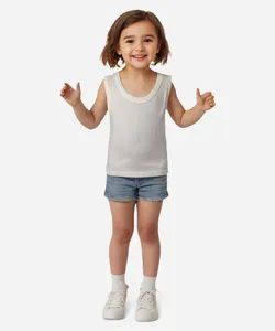 regata de algodão infantil com glitter off white 5