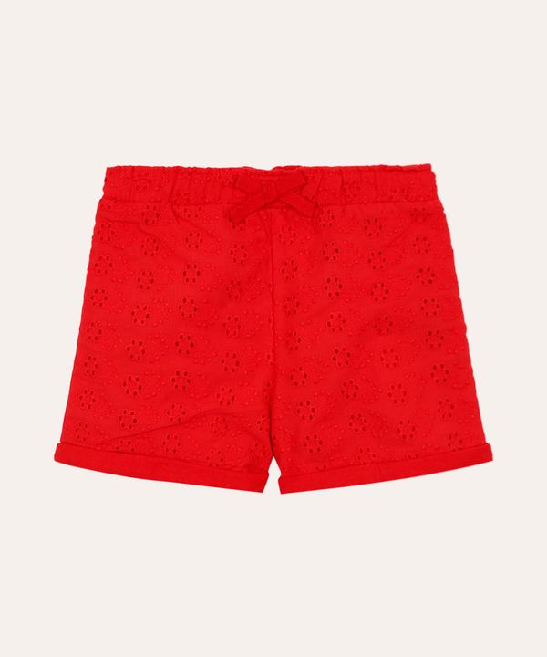 short de laise infantil floral vermelho 6-9