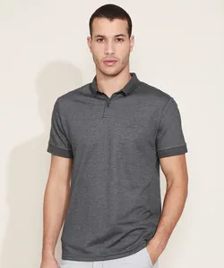 polo comfort básica de piquet - cinza mescla escuro GG
