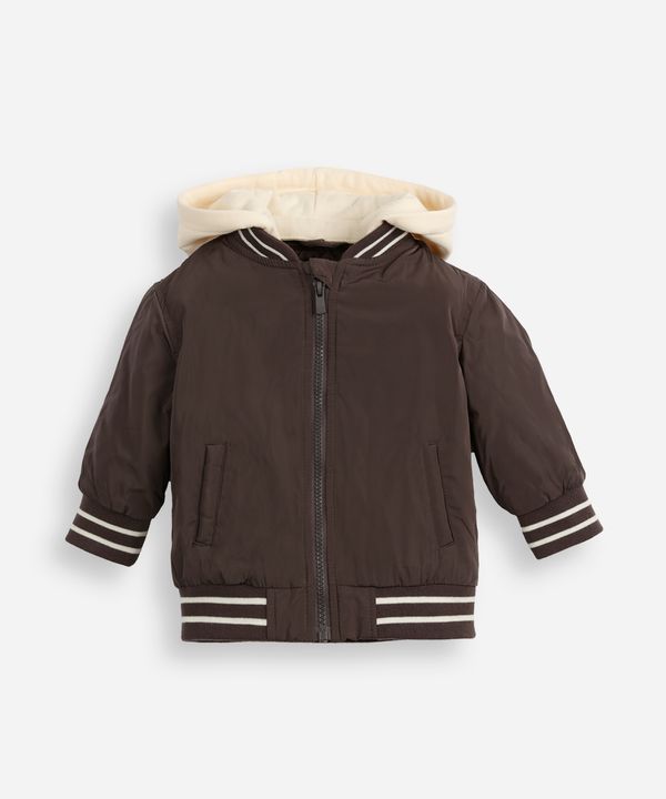 jaqueta bomber infantil com capuz marrom 2