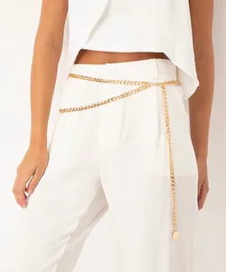 Cinto Feminino de Correntes Dourado 90CM
