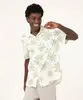 camisa de viscolinho manga curta floral off white G