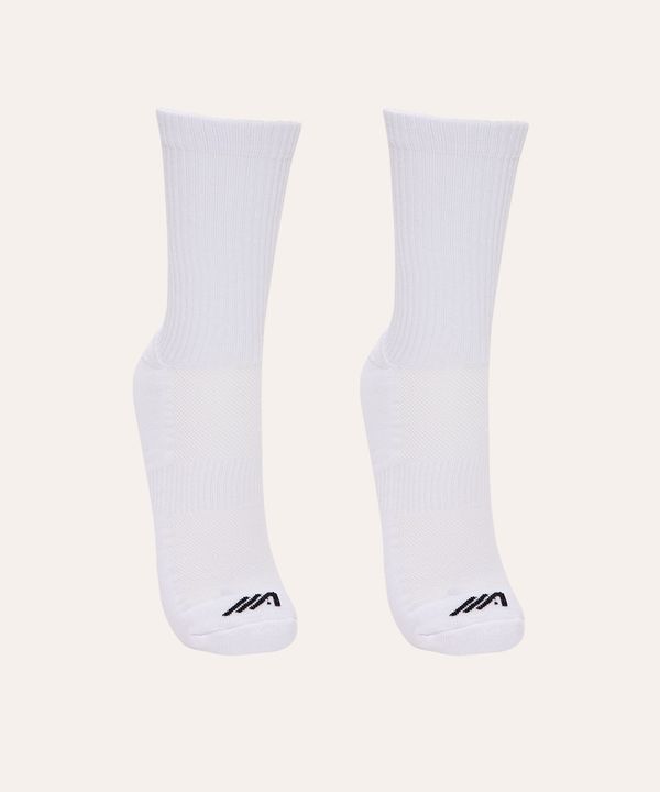 kit de 2 pares de meias cano alto branco 34-39