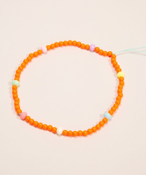 strap para celular de missangas laranja Único