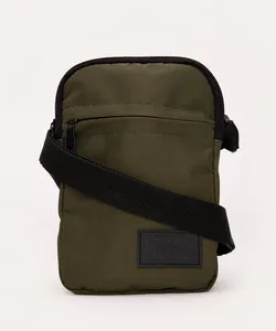 bolsa shoulder com zíper verde militar Único