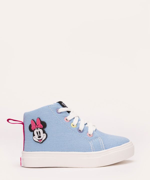 tênis infantil cano curto disney minnie azul claro 25