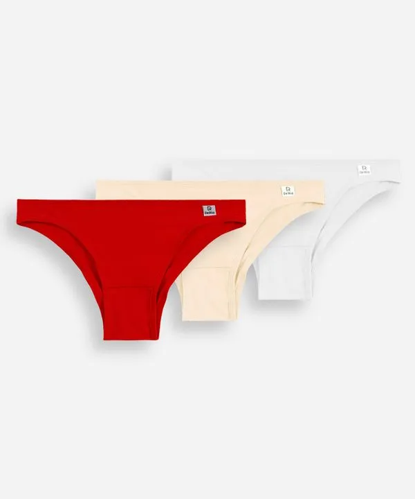 kit de 3 calcinhas tanga delrio colorido P