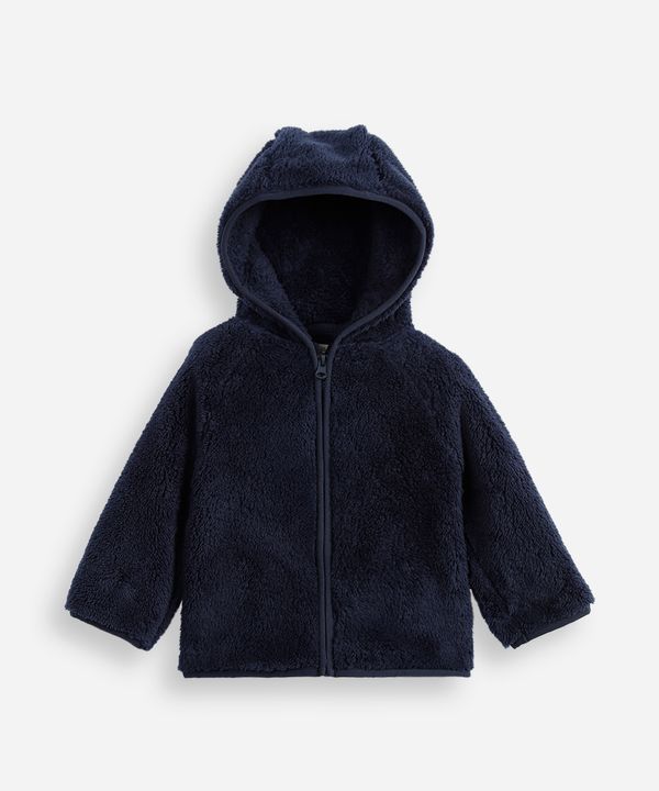 jaqueta de pelúcia infantil com capuz azul 4