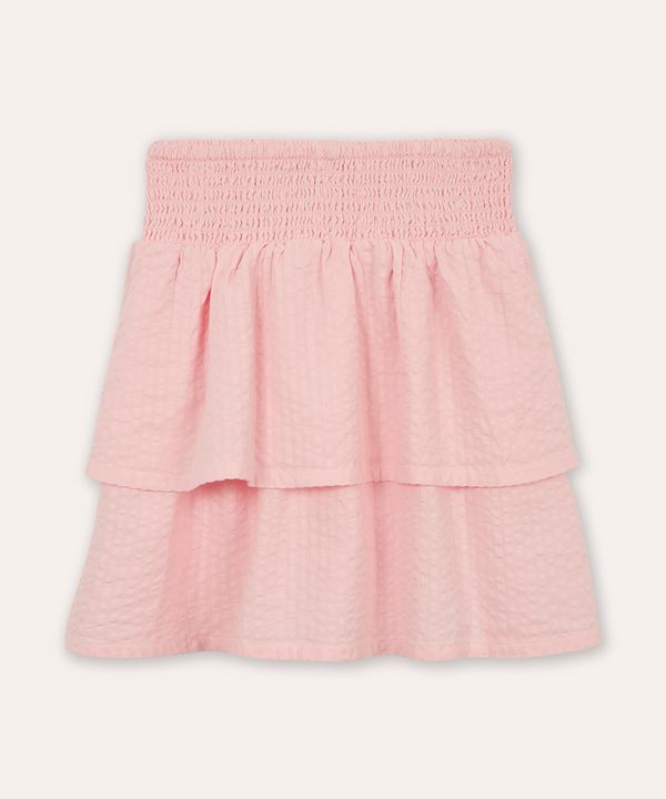 saia infantil com babados e lastex rosa 10