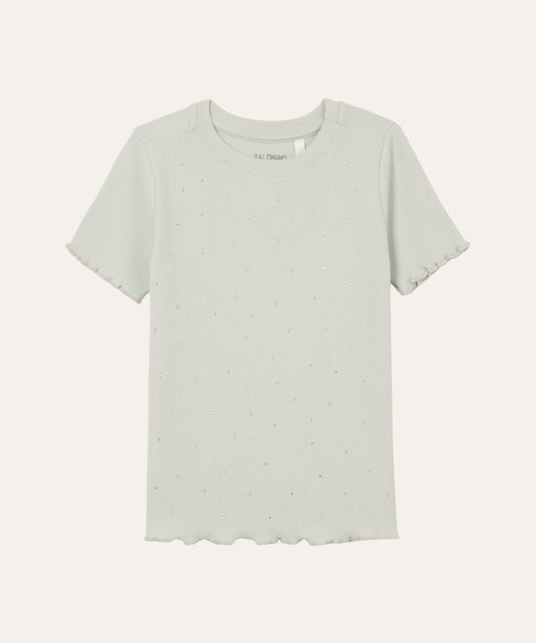 blusa infantil de algodão com brilho manga curta verde 4
