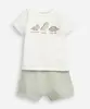 conjunto curto infantil dinossauros verde 6-9