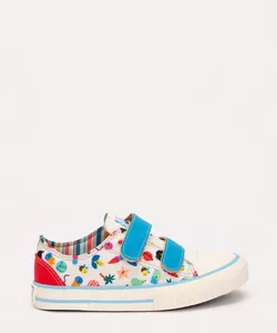 tênis infantil com tira e velcro mooui colorido 28