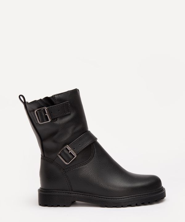 bota biker infantil com fivelas preto 29-30