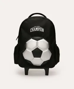 mochila de rodinhas infantil future champion preta UNICO