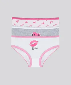 Kit de 3 Calcinhas Barbie Multicor 8