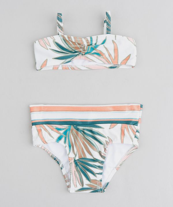 Biquíni Infantil Cia. Marítima Estampado Folhagem com Proteção UV50+ Off White 6