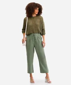 calça jogger feminina de viscose verde 42