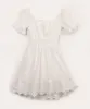 vestido juvenil de laise manga bufante off white 10