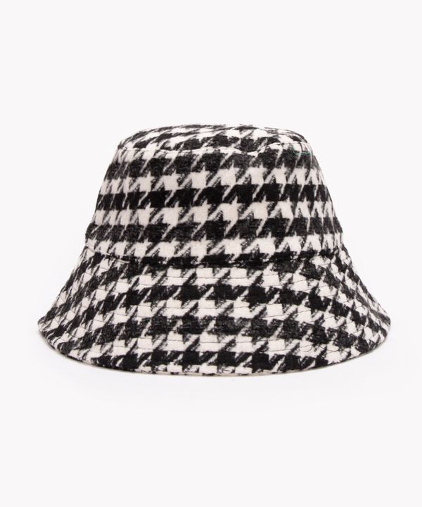chapéu bucket pied poule preto Único