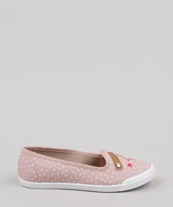 Slipper Infantil Molekinha Estampado de Poá com Estrela Bege 31