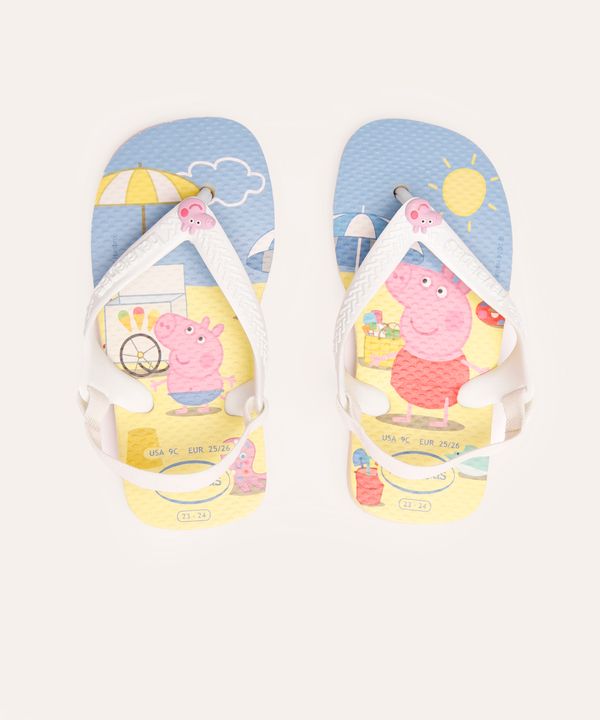 chinelo havaianas infantil peppa pig branco 22