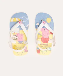 chinelo havaianas infantil peppa pig branco 23-24