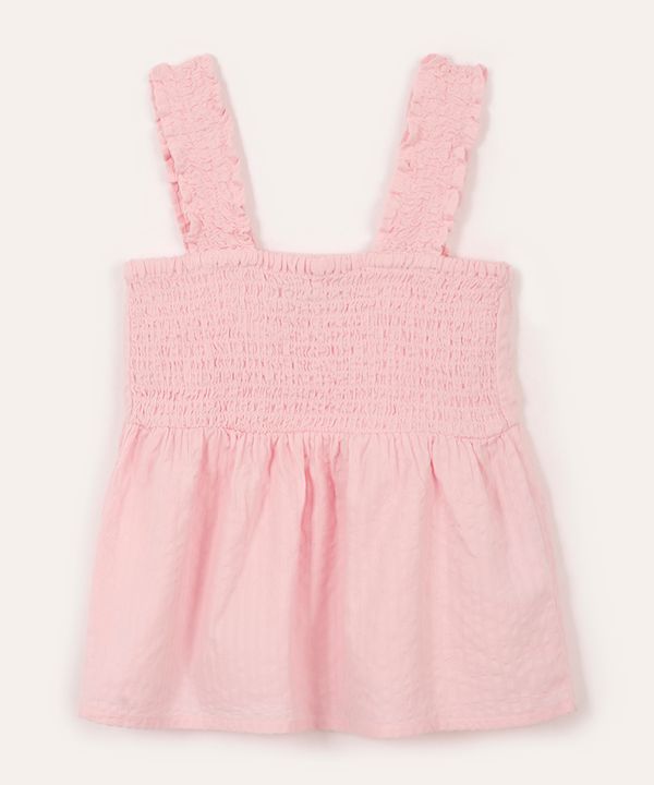 bata de algodão infantil texturizada rosa 10