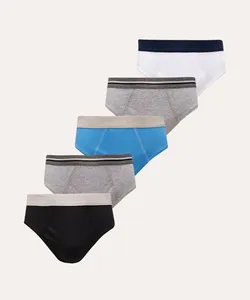 Kit de 5 Cuecas de algodão Slip Multicor PP