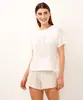 pijama short doll de algodão estampado off white G