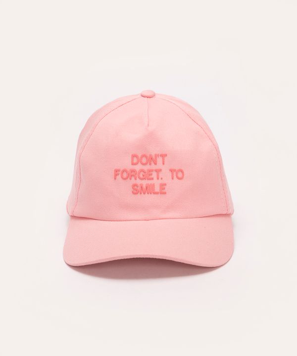 boné de sarja infantil dont forget to smile aba curva rosa Único