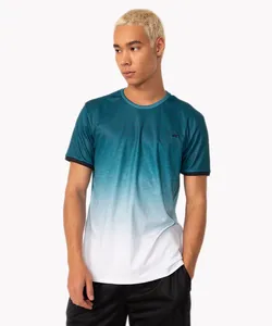 camiseta mescla degradê manga curta esportiva verde GG