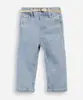 calça infantil jeans lacinhos - jeans claro 2